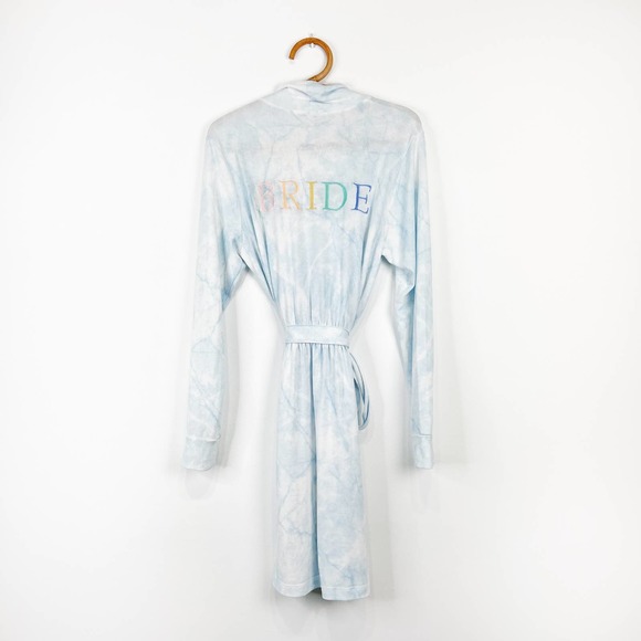 PJ Salvage Bride wedding robe tie dye rainbow bachelorette belted size Large - Picture 9 of 9